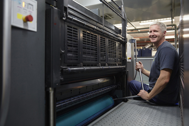 Offset printing at Advance Press is monitored at every stage